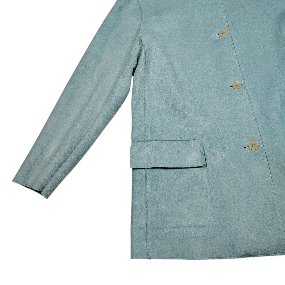 Harve Benard Blazer Jacket Womens‎ Size 10 Blue 100% Polyester Preppy Office - Picture 5 of 13